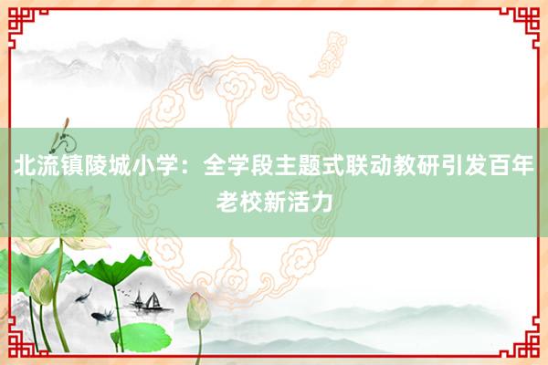 北流镇陵城小学：全学段主题式联动教研引发百年老校新活力