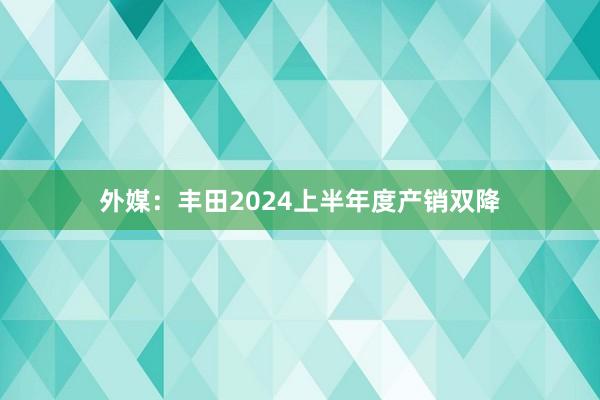 外媒：丰田2024上半年度产销双降